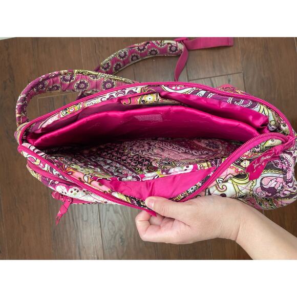 Vera Bradley Very Berry Paisley Campus Large Backpack Quilted Laptop Bag main image 5
